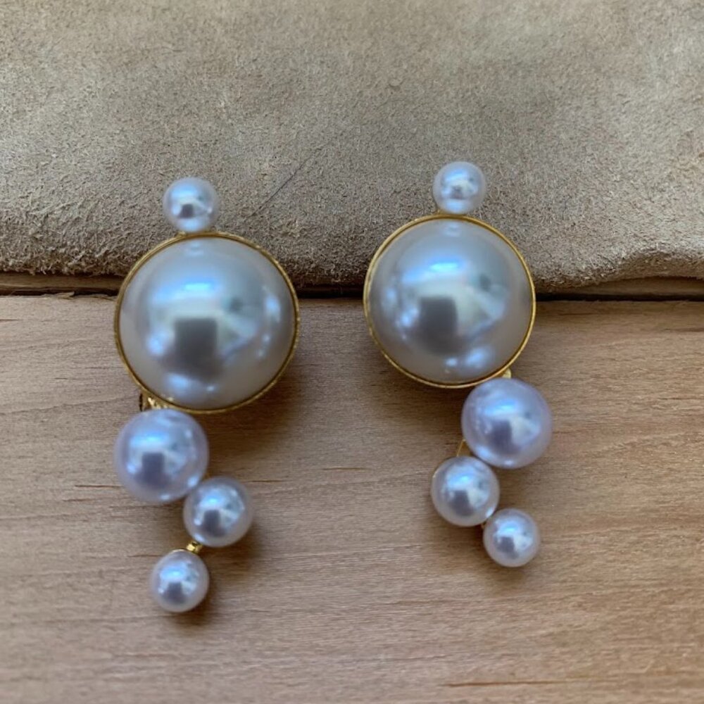 LeLet NY Designer Faux Pearl drop cascade earrings-Bridal Collection